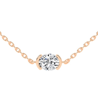 2Ct Oval Shape,Gold,Solitaire Pendants
