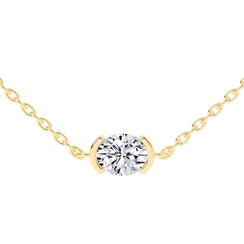 2Ct Oval Shape,Gold,Solitaire Pendants