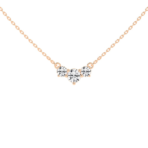 Katia 3.5Ct Three Stone Round Cut Fancy Lab Diamond Pendant