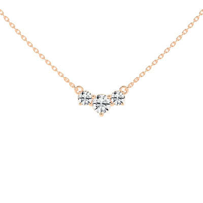 Katia 3.5Ct Three Stone Round Cut Fancy Lab Diamond Pendant