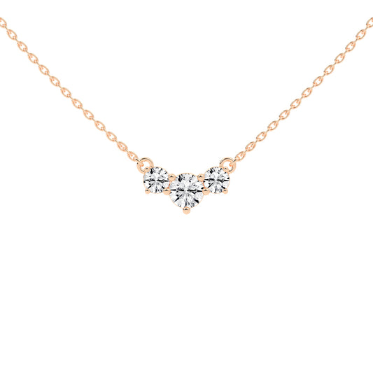 Katia 3.5Ct Three Stone Round Cut Fancy Lab Diamond Pendant