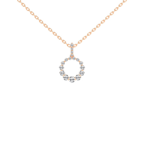Wrenna 1.25Ct Open Circle Round Cut Famcy Lab Diamond Pendant