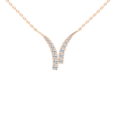 Luna 1.75Ct V Shape Round Cut Fancy Lab Diamond Pendant