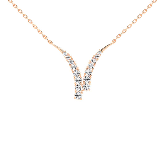 Luna 1.75Ct V Shape Round Cut Fancy Lab Diamond Pendant