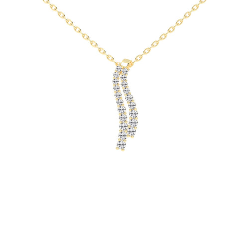 Xara Long Anchor Round Cut Delicate Lab Diamond Pendant