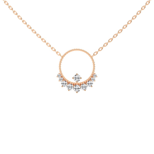 Ursina 1.5Ct Open Circle Round Cut Fancy Lab Diamond Pendant