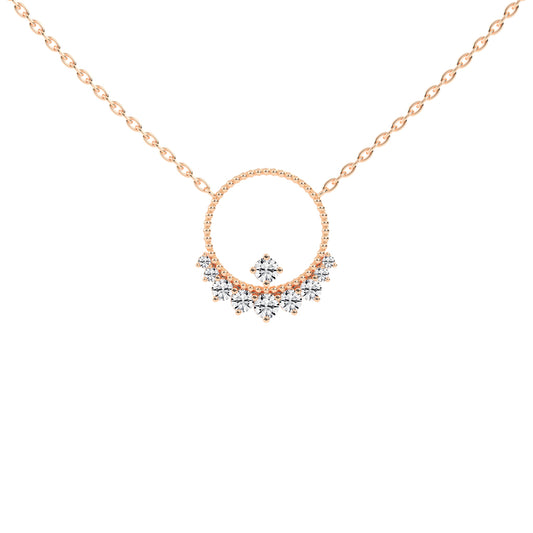 Ursina 1.5Ct Open Circle Round Cut Fancy Lab Diamond Pendant