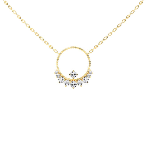 Ursina 1.5Ct Open Circle Round Cut Fancy Lab Diamond Pendant