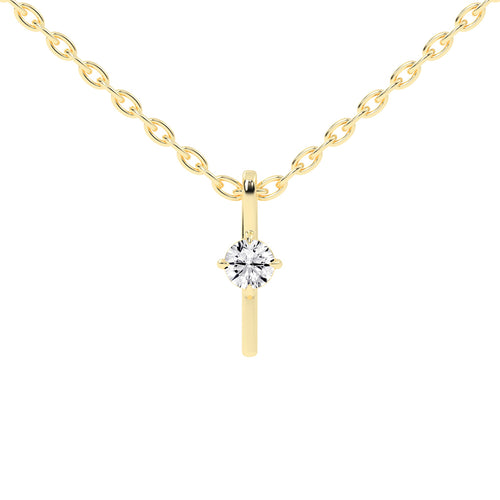 Naya Four Prong Round Cut Delicate Lab Diamond Pendant