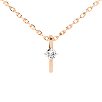 Naya Four Prong Round Cut Delicate Lab Diamond Pendant