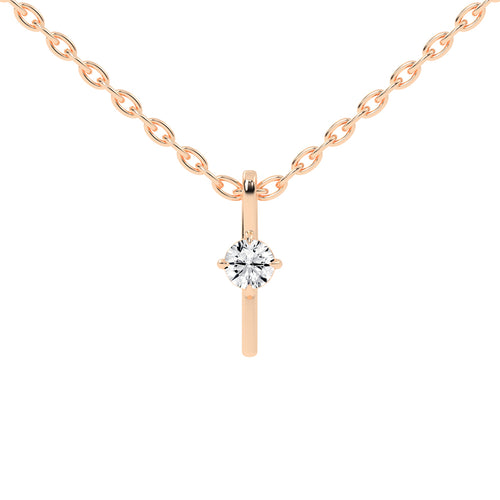Naya Four Prong Round Cut Delicate Lab Diamond Pendant