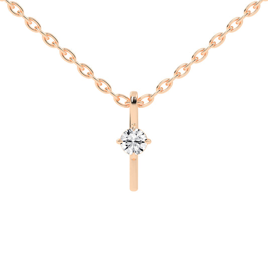 Naya Four Prong Round Cut Delicate Lab Diamond Pendant