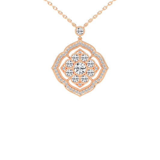 Juno 4.5Ct Vintage Shield Grace Fancy Lab Diamond Pendant