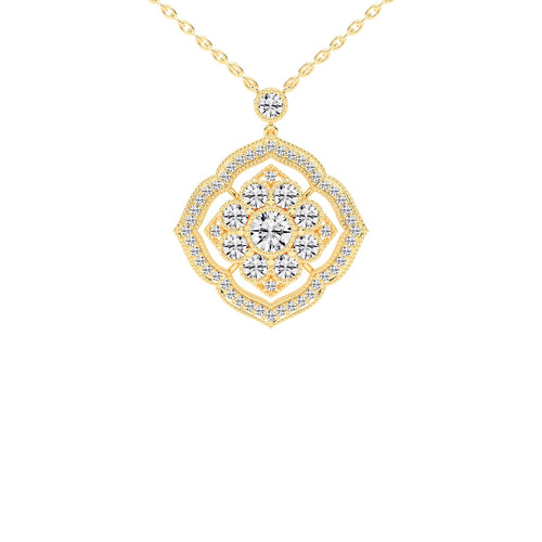 Juno 4.5Ct Vintage Shield Grace Fancy Lab Diamond Pendant