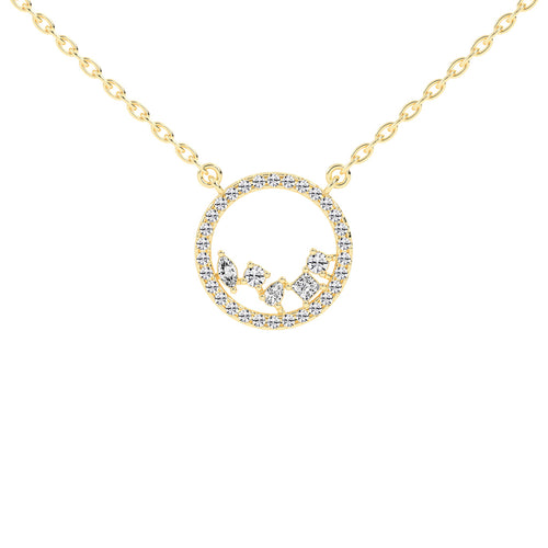Primrose 0.75Ct Circle Of Life Marquise Cut Fancy Lab Diamond Pendant