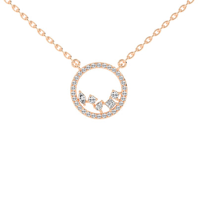 Primrose 0.75Ct Circle Of Life Marquise Cut Fancy Lab Diamond Pendant
