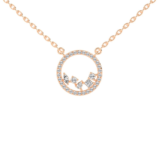 Primrose 0.75Ct Circle Of Life Marquise Cut Fancy Lab Diamond Pendant