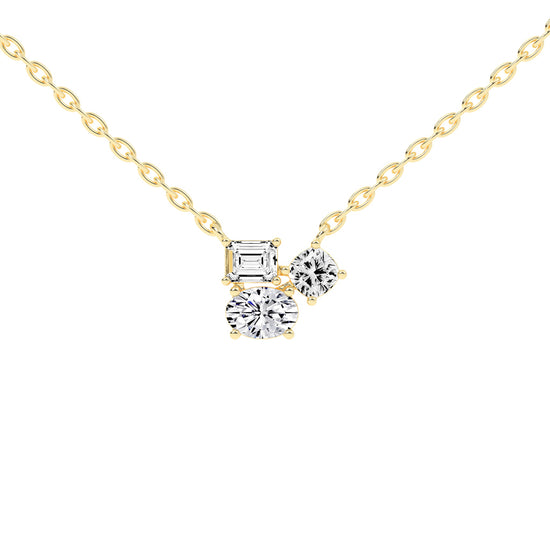 Yasmine 1.5Ct Mix Shape Fancy Lab Diamond Pendant