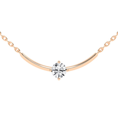 1Ct Round Shape Yellow Gold Solitaire Pendants