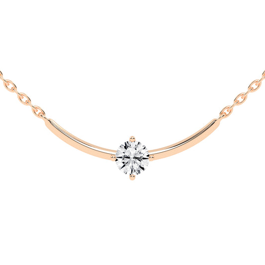 1Ct Round Shape Yellow Gold Solitaire Pendants