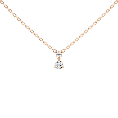 Hesperia Three Prong Round Cut Fancy Lab Diamond Pendant