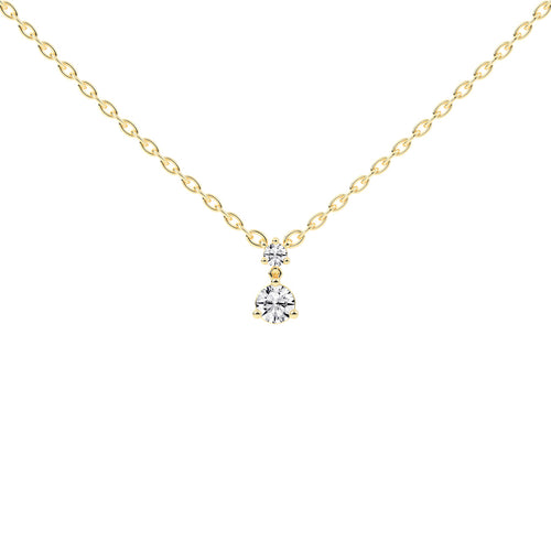 Hesperia Three Prong Round Cut Fancy Lab Diamond Pendant