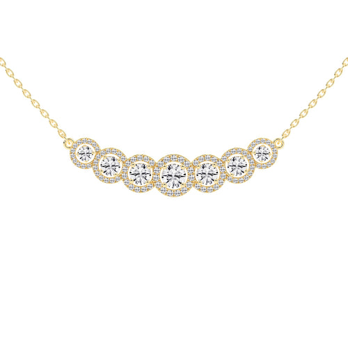 Vita 5.75Ct Halo Style Round Cut Fancy Lab Diamond Pendant