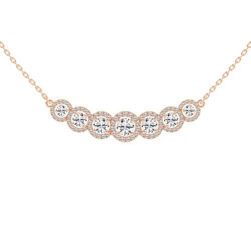 Vita 5.75Ct Halo Style Round Cut Fancy Lab Diamond Pendant