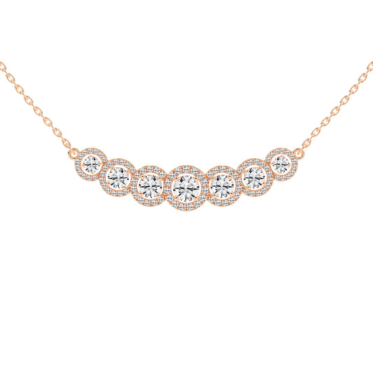 Vita 5.75Ct Halo Style Round Cut Fancy Lab Diamond Pendant