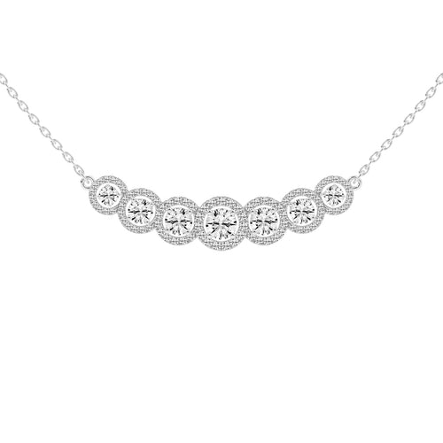 Vita 5.75Ct Halo Style Round Cut Fancy Lab Diamond Pendant