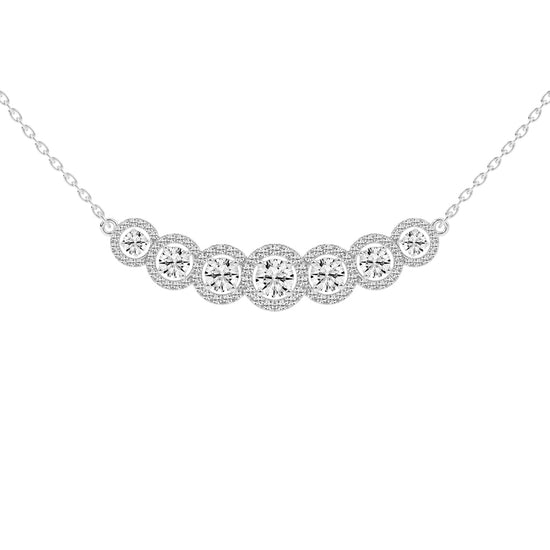 Vita 5.75Ct Halo Style Round Cut Fancy Lab Diamond Pendant