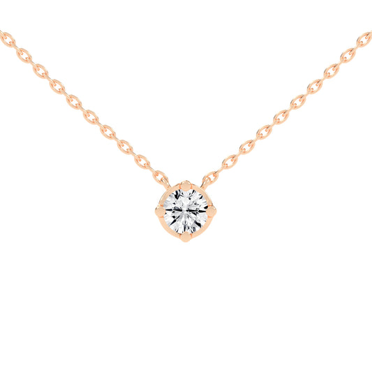 1.5Ct Round Shape,Rose Gold,Solitaire Pendants