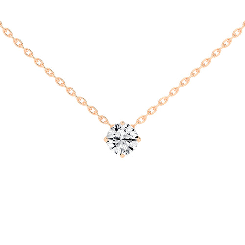 2Ct Round Shape Rose Gold Solitaire Pendants