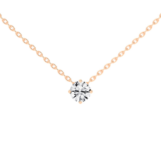 2Ct Round Shape Rose Gold Solitaire Pendants