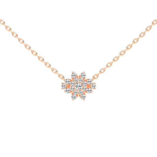 Aphra Snowflake Round Cut Fancy Lab Diamond Pendant