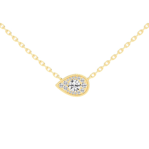 Harlowe Round Cut Pear Halo Lab Diamond Pendant