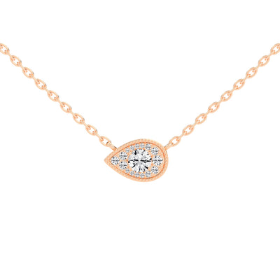 Harlowe Round Cut Pear Halo Lab Diamond Pendant