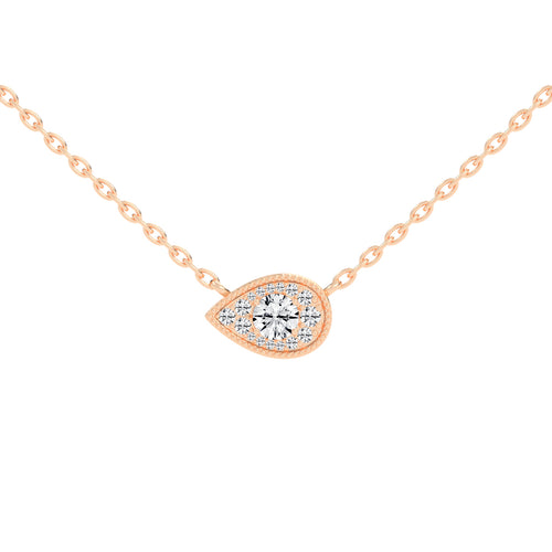 Harlowe Round Cut Pear Halo Lab Diamond Pendant