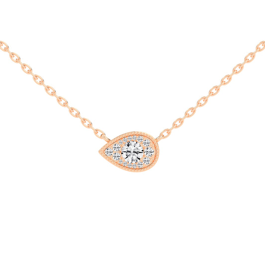 Harlowe Round Cut Pear Halo Lab Diamond Pendant