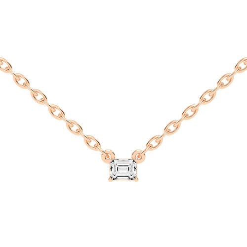 Golden Embrace Emerald Shape,Rose Gold,Solitaire Pendants
