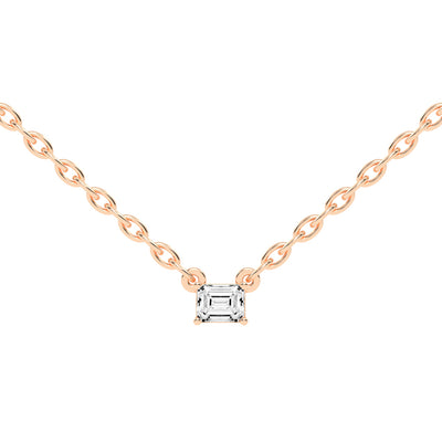 Golden Embrace Emerald Shape,Rose Gold,Solitaire Pendants
