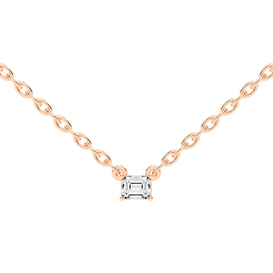 Golden Embrace Emerald Shape,Rose Gold,Solitaire Pendants