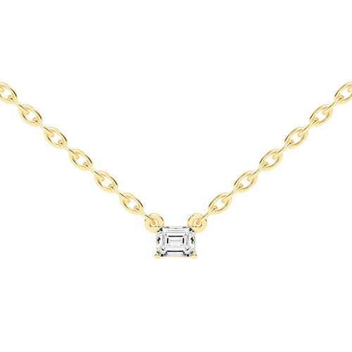 Golden Embrace Emerald Shape,Rose Gold,Solitaire Pendants