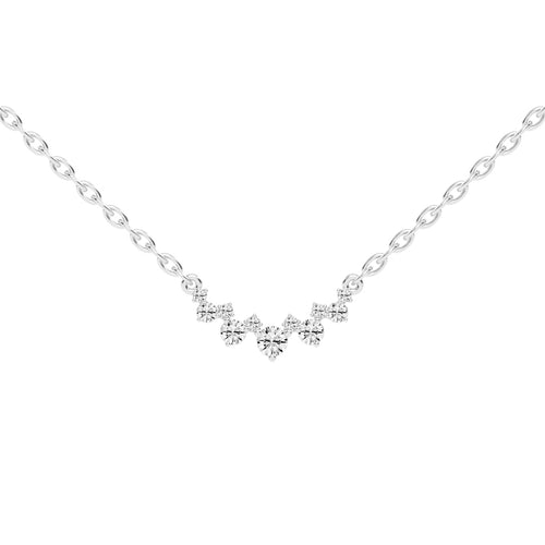 Breeze Graduated Cluster Round Cut Delicate Lab Diamond Pendant