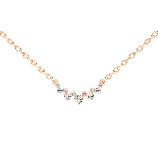 Breeze Graduated Cluster Round Cut Delicate Lab Diamond Pendant