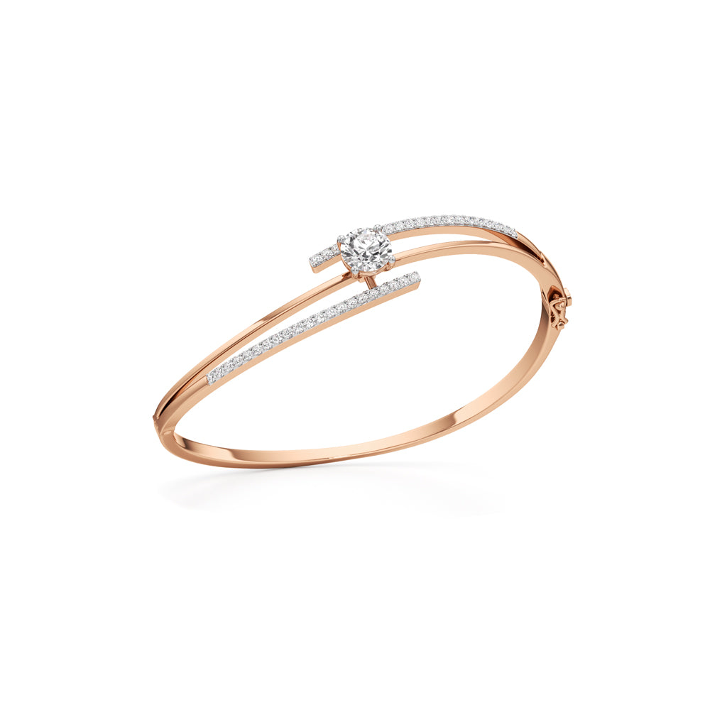 Lavina 175Ct Single Round Cut Kada Bracelet