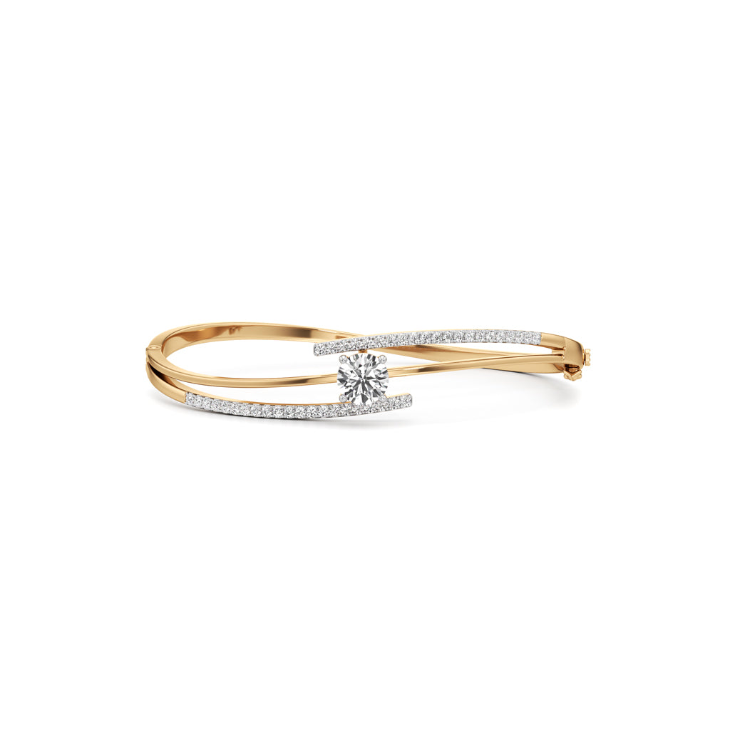 Lavina 175Ct Single Round Cut Kada Bracelet