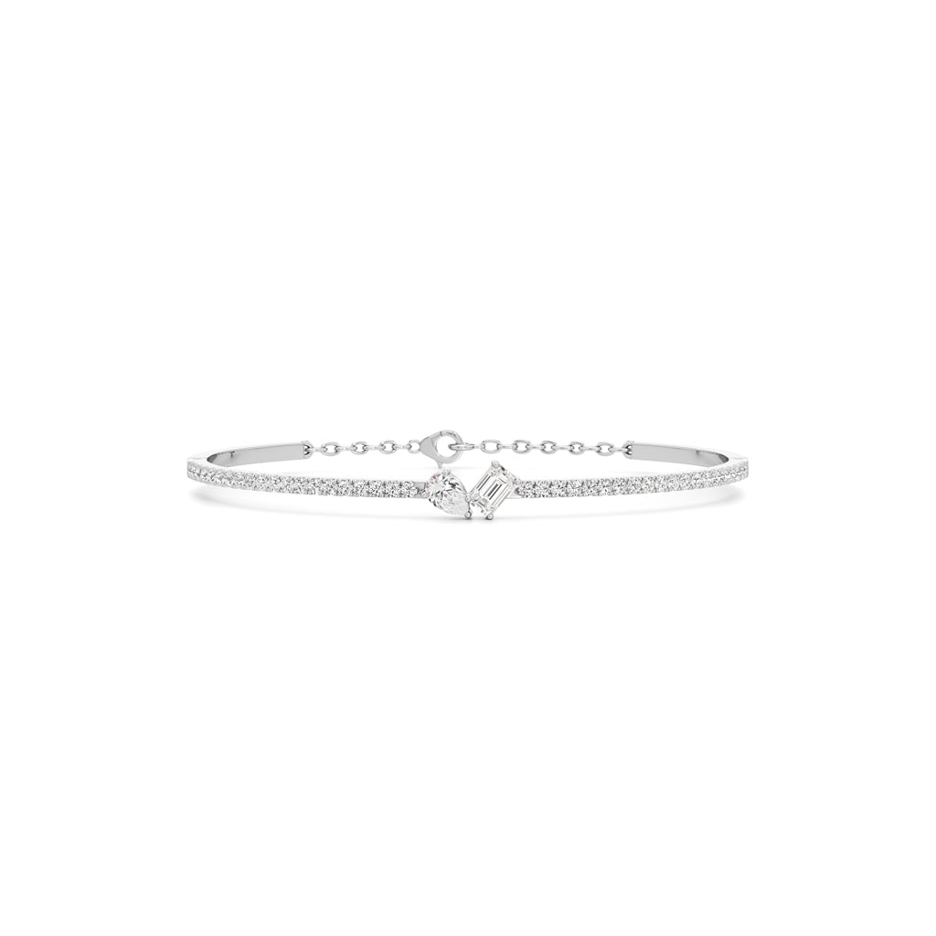 Nydia 125Ct Two Unique Cut Kada Bracelet