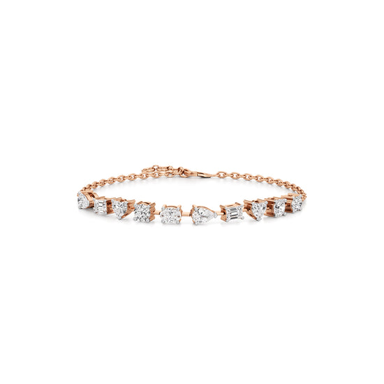 25Ct Round Shape Gold Chain Bracelets