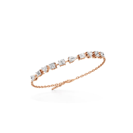 25Ct Round Shape Gold Chain Bracelets